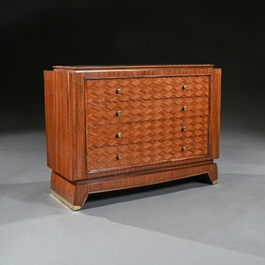 Jules Leleu, art deco, commode, walnut, 