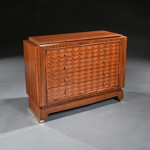 Jules Leleu, art deco, commode, walnut, 