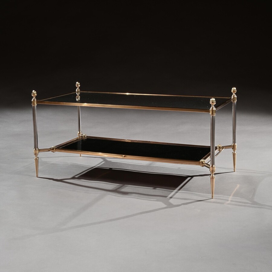 Maison Jansen Coffee Table Brass and Steel 