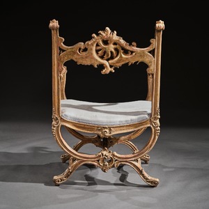 Fine 19th Century Italian Venetian Carved Giltwood Armchair