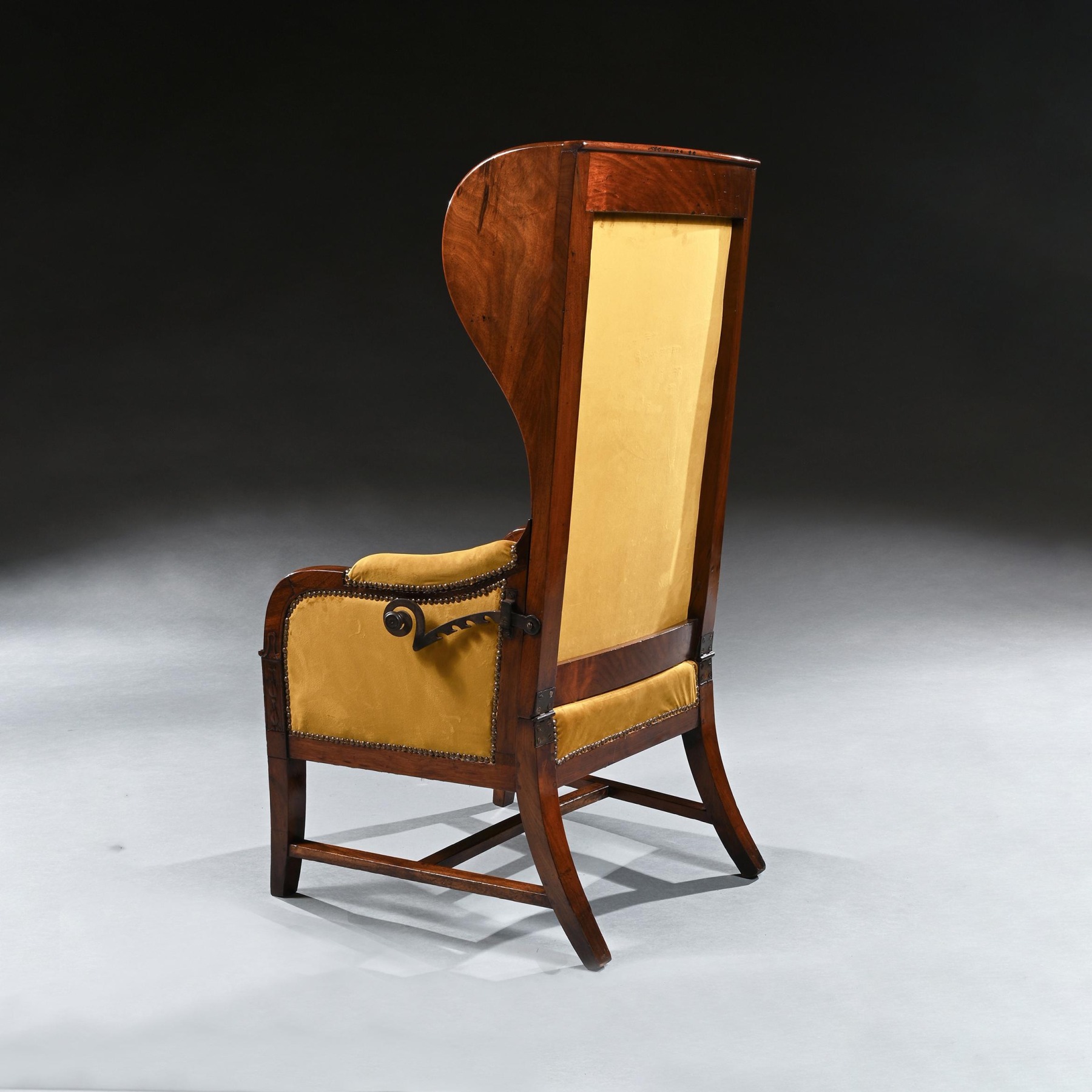 Antique wooden wingback chair deals