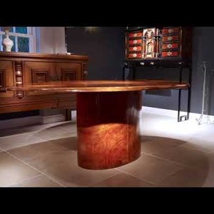 Aldo Tura Lacquered Goatskin Oval Dining Table Italian Mid 20th Century 