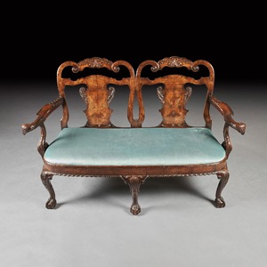 19th century walnut sofa double back sofa after Giles Grendey