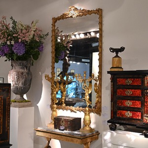 Grand 19th Century French Mirror Decorated with a Reeded Design in Original Condition 