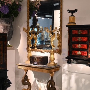 Grand 19th Century French Mirror Decorated with a Reeded Design in Original Condition 