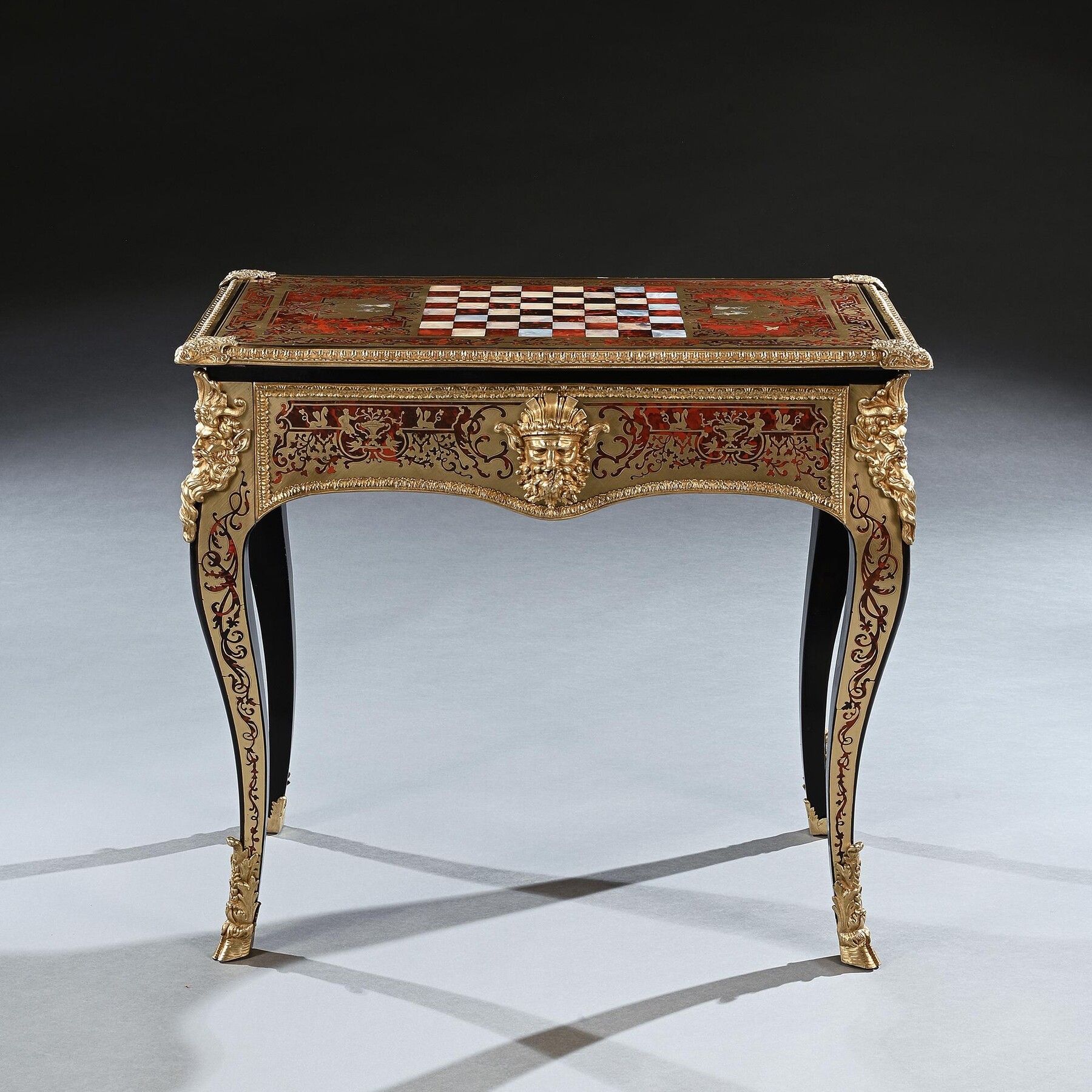Exceptional Boulle and Ormolu Mounted Games Table in the French Louis XVI style attributed to Thomas Parker (active 1805-1830)