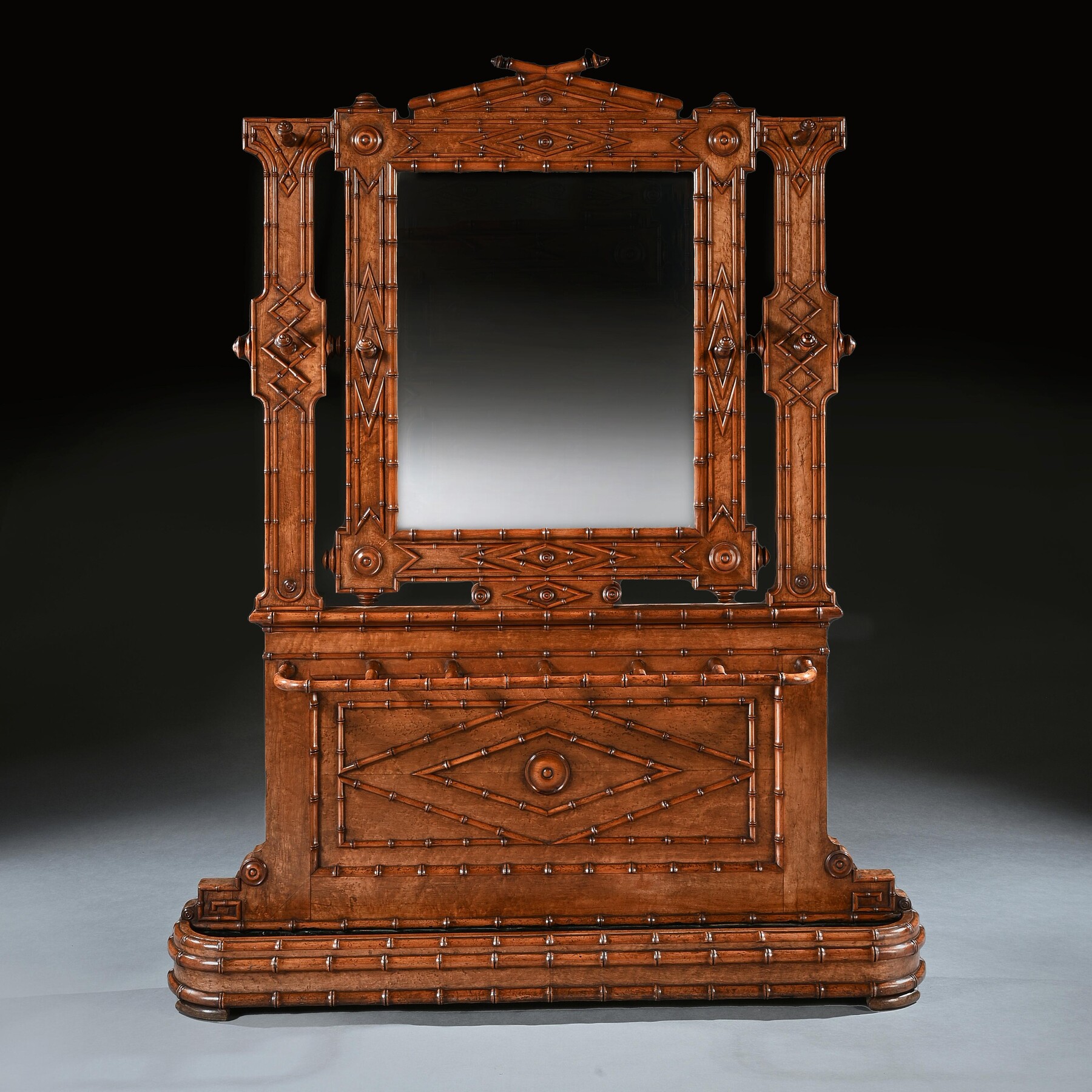 Antique hall shop stand with mirror