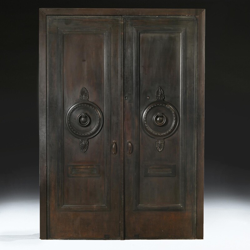 Pair, Imposing, Bronze, Entrance, Strong, Doors, Finest, Quality