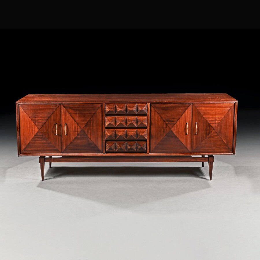 1960s Mid-Century Walnut Sideboard Enfilade in the Manner of Vladimir Kagan