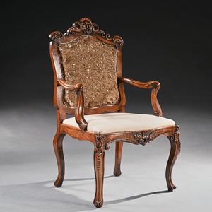 Italian, rococo, armchair, walnut, desk, chair, 18th century  