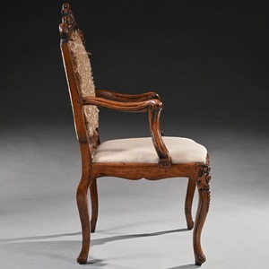 Italian, rococo, armchair, walnut, desk, chair, 18th century  