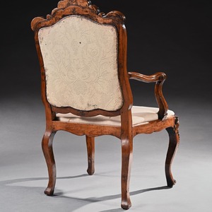 Italian, rococo, armchair, walnut, desk, chair, 18th century  
