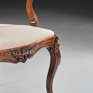 Italian, rococo, armchair, walnut, desk, chair, 18th century  