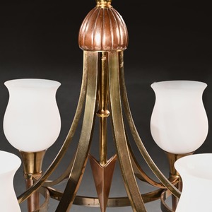 Pair of Maison Jansen Mid Century Chandeliers After a Design Attributed to Andre Arbus