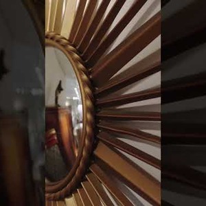 Large Pair of Mid Century Chaty Vallauris Sunburst Mirrors with Convex Plates | Loveday Antiques