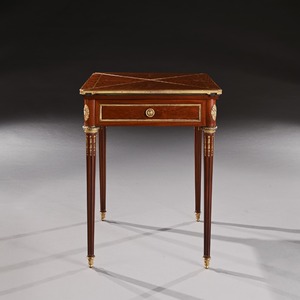 A Fine Mahogany Late 19th Century Envelope Card Table by Antoine Lampre, Paris.
