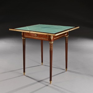 A Fine Mahogany Late 19th Century Envelope Card Table by Antoine Lampre, Paris.