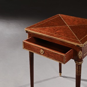 A Fine Mahogany Late 19th Century Envelope Card Table by Antoine Lampre, Paris.