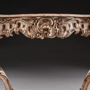 Decorative, 19th Century, Silver, Gilt, Italian, Console, Table, Marble, Top
