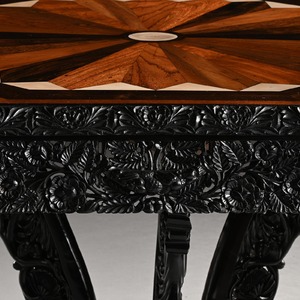 Ceylonese 19th Century Ebony and Specimen Wood Centre Table Galle District circa 1840