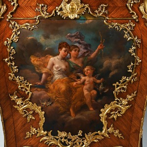 Pair of Gilt Bronze Mounted 19th Century French Kingwood and Vernis Martin Petit Commodes,