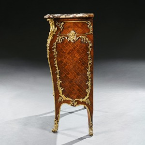 Pair of Gilt Bronze Mounted 19th Century French Kingwood and Vernis Martin Petit Commodes,