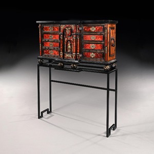 Pair of 17th Century Spanish Baroque Gilt Bronze Mounted Ebonised and Tortoiseshell Cabinets on Stands 