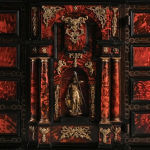 Pair of 17th Century Spanish Baroque Gilt Bronze Mounted Ebonised and Tortoiseshell Cabinets on Stands 