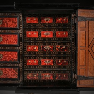 Pair of 17th Century Spanish Baroque Gilt Bronze Mounted Ebonised and Tortoiseshell Cabinets on Stands 