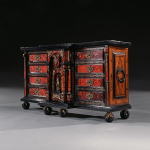 Pair of 17th Century Spanish Baroque Gilt Bronze Mounted Ebonised and Tortoiseshell Cabinets on Stands 