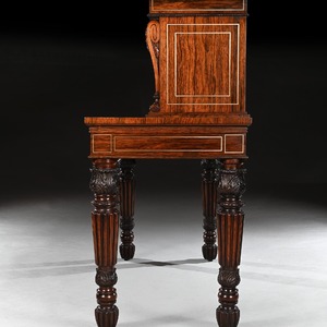 Fine rare Rosewood  Brass Inlaid Writing Table Attributed to  Oxford Street Workshop of Gillows