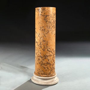 A Fine Matched Pair of 19th Century Italian Scagliola Columns in Imitation of Siena Marble