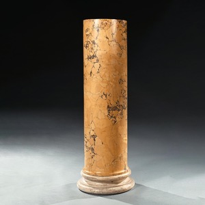 A Fine Matched Pair of 19th Century Italian Scagliola Columns in Imitation of Siena Marble