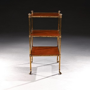howard and sons, mahogany, etagere, three tier table, 19th century, brass, gilt 