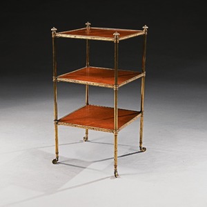 howard and sons, mahogany, etagere, three tier table, 19th century, brass, gilt 