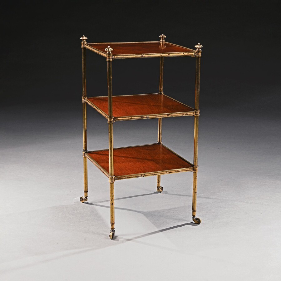 howard and sons, mahogany, etagere, three tier table, 19th century, brass, gilt 