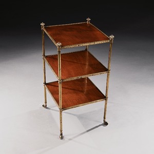 howard and sons, mahogany, etagere, three tier table, 19th century, brass, gilt 