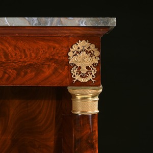 Extremely Large Mahogany Empire Period Console Dessert With Finely Cast Gilt Bronze Mounts