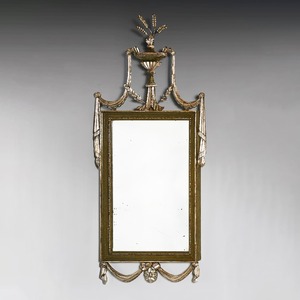 Set of Three Gillows Of Lancaster 19th Century Silvered Green Painted Mirrors From Coilsfield House