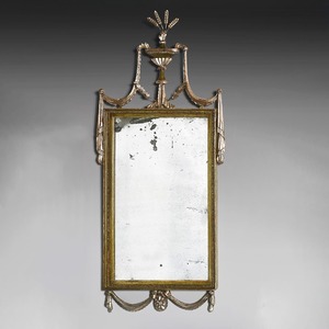 Set of Three Gillows Of Lancaster 19th Century Silvered Green Painted Mirrors From Coilsfield House