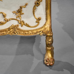 Late 19th Century French Rococo Style White Painted and Parcel Gilt King Size Bed