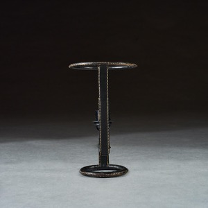 Mid 20th Century Jacques Adnet Black Leather Stitched Torch Shaped Table Lamp