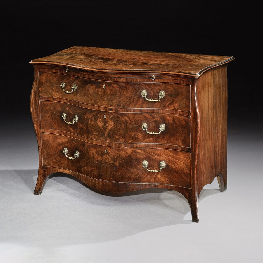 Henry Hill Of Marlborough George III Serpentine Mahogany Commode