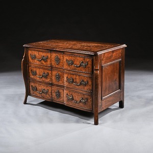 Rare Early 18th Century Louis XV Provincial Burr Elm Mazarin Commode 