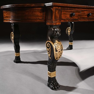 Regency Mahogany Partners Writing Table In The Manner Of George Smith 