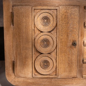 French Gaston Poisson Art Deco Oak Sideboard Buffet 1940