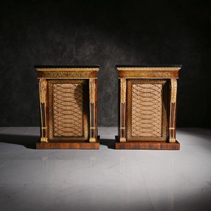 An Exceptionally Fine Pair of Regency Period Brass Inlaid Side Cabinets, Attributed to Louis Constantin Le Gaigneur 