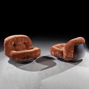 Rare Pair of Early Ligne Roset Vintage Armchairs 1970s Michel Ducaroy