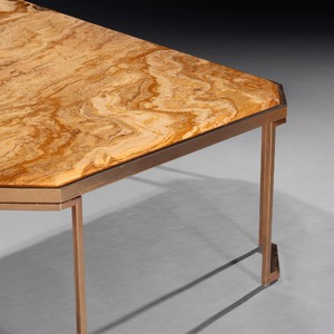 Mid Century Italian Coffee Table with Original Onyx Marble Top