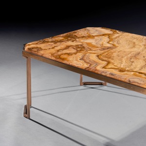 Mid Century Italian Coffee Table with Original Onyx Marble Top